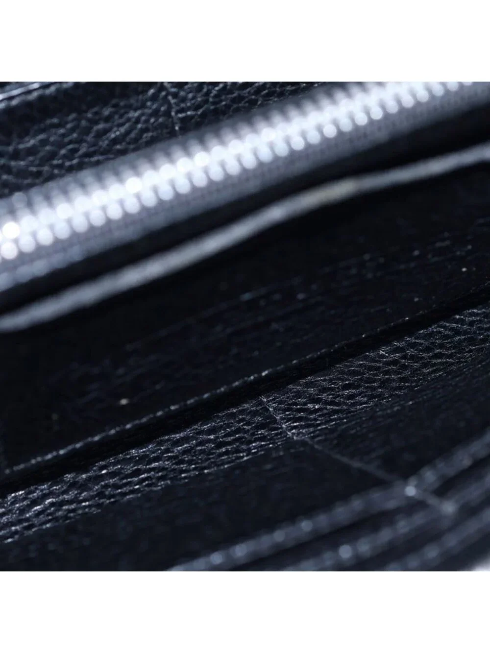 Chrome Hearts Rec Zip Quilted Wallet Cemetery Cross Leather Black